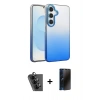 MARSİLYAN™- Galaxy A25 5G Kılıf Kıvılcım Minimal Özel Seri - Siyah 3D Antistatik Hayalet Cam Ekran Koruyucu + Valdez Metal Kamera Lens - SH