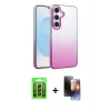 MARSİLYAN™- Galaxy A25 5G Kılıf Kıvılcım Minimal Özel Seri - Siyah 3D Antistatik Mat Seramik Nano Ekran Koruyucu + Raze Metal Kamera Lens - SH