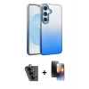 MARSİLYAN™- Galaxy A25 5G Kılıf Kıvılcım Minimal Özel Seri - Siyah 3D Antistatik Mat Seramik Nano Ekran Koruyucu + Valdez Metal Kamera Lens - SH