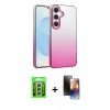 MARSİLYAN™- Galaxy A25 5G Kılıf Kıvılcım Minimal Özel Seri - Siyah 3D Antistatik Mat Seramik Nano Ekran Koruyucu + Raze Metal Kamera Lens - GS