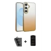 MARSİLYAN™- Galaxy A25 5G Kılıf Kıvılcım Minimal Özel Seri - Siyah 6D Antistatik Mat Seramik Hayalet Nano Ekran Koruyucu + Valdez Metal Kamera Lens - SH