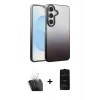 MARSİLYAN™- Galaxy A25 5G Kılıf Kıvılcım Minimal Özel Seri - Siyah 6D Antistatik Mat Seramik Hayalet Nano Ekran Koruyucu + Kamera Lens Koruma Cam - SF