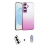 MARSİLYAN™- Galaxy A25 5G Kılıf Kıvılcım Minimal Özel Seri - Siyah Joko Magic 5D Cam + Gümüş Valdez Metal Kamera Lens