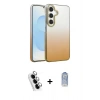 MARSİLYAN™- Galaxy A25 5G Kılıf Kıvılcım Minimal Özel Seri - Siyah Joko Magic 5D Cam + Gümüş Valdez Metal Kamera Lens