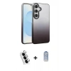MARSİLYAN™- Galaxy A25 5G Kılıf Kıvılcım Minimal Özel Seri - Siyah Joko Magic 5D Cam + Gümüş Valdez Metal Kamera Lens