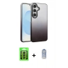 MARSİLYAN™- Galaxy A25 5G Kılıf Kıvılcım Minimal Özel Seri - Siyah Joko Magic 5D Cam + Raze Metal Kamera Lens - SH