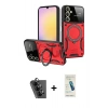 MARSİLYAN™- Galaxy A25 5G Kılıf Kıvılcım Modern Serisi - Şeffaf Pasifik Cam Ekran Koruyucu + Valdez Metal Kamera Lens - SH