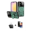 MARSİLYAN™- Galaxy A25 5G Kılıf Kıvılcım Modern Serisi - Siyah 3D Antistatik Mat Seramik Nano Ekran Koruyucu + Kamera Lens Koruma Cam - SF