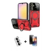 MARSİLYAN™- Galaxy A25 5G Kılıf Kıvılcım Modern Serisi - Siyah 3D Antistatik Mat Seramik Nano Ekran Koruyucu + Valdez Metal Kamera Lens - GS