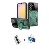 MARSİLYAN™- Galaxy A25 5G Kılıf Kıvılcım Modern Serisi - Siyah 3D Antistatik Seramik Nano Ekran Koruyucu + Valdez Metal Kamera Lens - GS