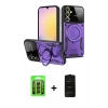 MARSİLYAN™- Galaxy A25 5G Kılıf Kıvılcım Modern Serisi - Siyah 6D Antistatik Mat Seramik Hayalet Nano Ekran Koruyucu + Raze Metal Kamera Lens - SH