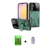 MARSİLYAN™- Galaxy A25 5G Kılıf Kıvılcım Modern Serisi - Siyah Joko Magic 5D Cam + Raze Metal Kamera Lens - SH