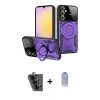 MARSİLYAN™- Galaxy A25 5G Kılıf Kıvılcım Modern Serisi - Siyah Joko Magic 5D Cam + Valdez Metal Kamera Lens - SH