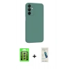 MARSİLYAN™- Galaxy A25 5G Kılıf Kozmos Yansıma Özel Seri - Şeffaf Pasifik Cam Ekran Koruyucu + Raze Metal Kamera Lens - GS