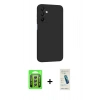 MARSİLYAN™- Galaxy A25 5G Kılıf Kozmos Yansıma Özel Seri - Şeffaf Pasifik Cam Ekran Koruyucu + Raze Metal Kamera Lens - GS