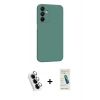 MARSİLYAN™- Galaxy A25 5G Kılıf Kozmos Yansıma Özel Seri - Şeffaf Pasifik Cam Ekran Koruyucu + Valdez Metal Kamera Lens - GS