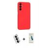 MARSİLYAN™- Galaxy A25 5G Kılıf Kozmos Yansıma Özel Seri - Şeffaf Pasifik Cam Ekran Koruyucu + Valdez Metal Kamera Lens - GS