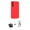 MARSİLYAN™- Galaxy A25 5G Kılıf Kozmos Yansıma Özel Seri - Şeffaf Pasifik Cam Ekran Koruyucu + Şeffaf Kamera Lens Koruma Cam