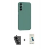 MARSİLYAN™- Galaxy A25 5G Kılıf Kozmos Yansıma Özel Seri - Şeffaf Pasifik Cam Ekran Koruyucu + Valdez Metal Kamera Lens - SH