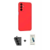 MARSİLYAN™- Galaxy A25 5G Kılıf Kozmos Yansıma Özel Seri - Şeffaf Pasifik Cam Ekran Koruyucu + Valdez Metal Kamera Lens - SH