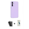 MARSİLYAN™- Galaxy A25 5G Kılıf Kozmos Yansıma Özel Seri - Şeffaf Pasifik Cam Ekran Koruyucu + Valdez Metal Kamera Lens - SH