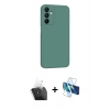 MARSİLYAN™- Galaxy A25 5G Kılıf Kozmos Yansıma Özel Seri - Siyah 3D Antistatik Cam Ekran Koruyucu + Kamera Lens Koruma Cam - SF