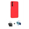 MARSİLYAN™- Galaxy A25 5G Kılıf Kozmos Yansıma Özel Seri - Siyah 3D Antistatik Cam Ekran Koruyucu + Kamera Lens Koruma Cam - SF