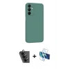MARSİLYAN™- Galaxy A25 5G Kılıf Kozmos Yansıma Özel Seri - Siyah 3D Antistatik Cam Ekran Koruyucu + Valdez Metal Kamera Lens - SH