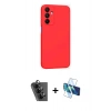 MARSİLYAN™- Galaxy A25 5G Kılıf Kozmos Yansıma Özel Seri - Siyah 3D Antistatik Cam Ekran Koruyucu + Valdez Metal Kamera Lens - SH