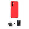 MARSİLYAN™- Galaxy A25 5G Kılıf Kozmos Yansıma Özel Seri - Siyah 3D Antistatik Hayalet Cam Ekran Koruyucu + Kamera Lens Koruma Cam - SF