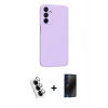 MARSİLYAN™- Galaxy A25 5G Kılıf Kozmos Yansıma Özel Seri - Siyah 3D Antistatik Hayalet Cam Ekran Koruyucu + Valdez Metal Kamera Lens - GS