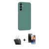 MARSİLYAN™- Galaxy A25 5G Kılıf Kozmos Yansıma Özel Seri - Siyah 3D Antistatik Mat Seramik Nano Ekran Koruyucu + Kamera Lens Koruma Cam - SF