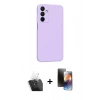 MARSİLYAN™- Galaxy A25 5G Kılıf Kozmos Yansıma Özel Seri - Siyah 3D Antistatik Mat Seramik Nano Ekran Koruyucu + Kamera Lens Koruma Cam - SF