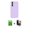 MARSİLYAN™- Galaxy A25 5G Kılıf Kozmos Yansıma Özel Seri - Siyah 3D Antistatik Mat Seramik Nano Ekran Koruyucu + Raze Metal Kamera Lens - GS