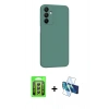 MARSİLYAN™- Galaxy A25 5G Kılıf Kozmos Yansıma Özel Seri - Siyah 3D Antistatik Seramik Nano Ekran Koruyucu + Raze Metal Kamera Lens - GS