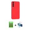 MARSİLYAN™- Galaxy A25 5G Kılıf Kozmos Yansıma Özel Seri - Siyah 3D Antistatik Seramik Nano Ekran Koruyucu + Raze Metal Kamera Lens - GS