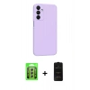 MARSİLYAN™- Galaxy A25 5G Kılıf Kozmos Yansıma Özel Seri - Siyah 6D Antistatik Mat Seramik Hayalet Nano Ekran Koruyucu + Raze Metal Kamera Lens - GS