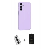 MARSİLYAN™- Galaxy A25 5G Kılıf Kozmos Yansıma Özel Seri - Siyah 6D Antistatik Mat Seramik Hayalet Nano Ekran Koruyucu + Valdez Metal Kamera Lens - GS