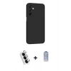 MARSİLYAN™- Galaxy A25 5G Kılıf Kozmos Yansıma Özel Seri - Siyah Joko Magic 5D Cam + Valdez Metal Kamera Lens - GS