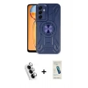 MARSİLYAN™- Galaxy A25 5G Kılıf Nova Yansıma Prime - Şeffaf Pasifik Cam Ekran Koruyucu + Valdez Metal Kamera Lens - GS