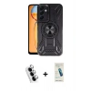 MARSİLYAN™- Galaxy A25 5G Kılıf Nova Yansıma Prime - Şeffaf Pasifik Cam Ekran Koruyucu + Valdez Metal Kamera Lens - GS