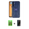 MARSİLYAN™- Galaxy A25 5G Kılıf Nova Yansıma Prime - Siyah 3D Antistatik Hayalet Cam Ekran Koruyucu + Raze Metal Kamera Lens - GS