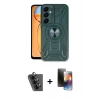 MARSİLYAN™- Galaxy A25 5G Kılıf Nova Yansıma Prime - Siyah 3D Antistatik Mat Seramik Nano Ekran Koruyucu + Siyah Valdez Metal Kamera Lens