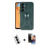 MARSİLYAN™- Galaxy A25 5G Kılıf Nova Yansıma Prime - Siyah 3D Antistatik Mat Seramik Nano Ekran Koruyucu + Valdez Metal Kamera Lens - GS