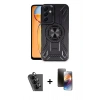 MARSİLYAN™- Galaxy A25 5G Kılıf Nova Yansıma Prime - Siyah 3D Antistatik Mat Seramik Nano Ekran Koruyucu + Siyah Valdez Metal Kamera Lens
