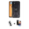 MARSİLYAN™- Galaxy A25 5G Kılıf Nova Yansıma Prime - Siyah 3D Antistatik Mat Seramik Nano Ekran Koruyucu + Valdez Metal Kamera Lens - GS
