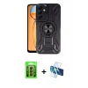 MARSİLYAN™- Galaxy A25 5G Kılıf Nova Yansıma Prime - Siyah 3D Antistatik Seramik Nano Ekran Koruyucu + Raze Metal Kamera Lens - SH