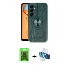 MARSİLYAN™- Galaxy A25 5G Kılıf Nova Yansıma Prime - Siyah 3D Antistatik Seramik Nano Ekran Koruyucu + Raze Metal Kamera Lens - SH