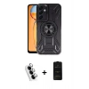 MARSİLYAN™- Galaxy A25 5G Kılıf Nova Yansıma Prime - Siyah 6D Antistatik Mat Seramik Hayalet Nano Ekran Koruyucu + Valdez Metal Kamera Lens - GS