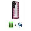 MARSİLYAN™- Galaxy A25 5G Kılıf Odak Klasik Serisi - Siyah 3D Antistatik Cam Ekran Koruyucu + Raze Metal Kamera Lens - SH